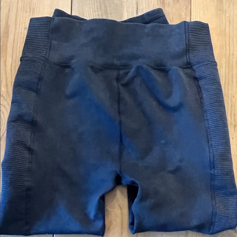 RBX Navy Ribbed Side-Panel Kids Leggings - Picture 3 of 3